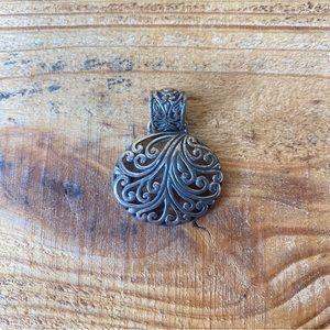 Silver 925 Scroll Work Pendant Silver Unlimited 1.50” Oval Silver Pendant VTG